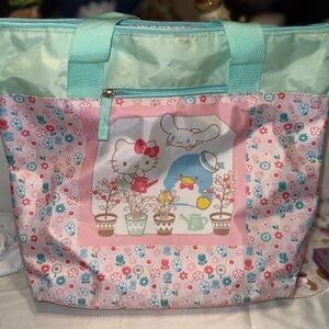 Hello Kitty Pastel Floral Tote - Pink and Mint